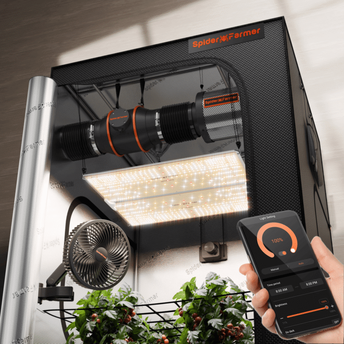2025 Newest Spider Farmer® 4’x4′X6.5′ Complete Grow Tent Kit丨SF4000 301H EVO Full Spectrum LED Grow Light丨6” Clip Fan丨6” Ventilation System with Speed Controller - Image 1