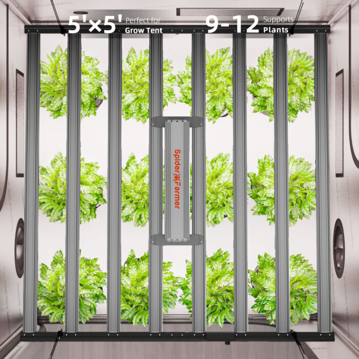 2025 Spider Farmer® 10’x5’X6.5′ Complete Grow Tent Kit丨2 X Newest Version G1000W Full Spectrum LED Grow Light丨6” Clip Fan丨6” Ventilation System | APP Control via Bluetooth & Wi-Fi for Automated Lighting, Ventilation & Circulation - Image 15