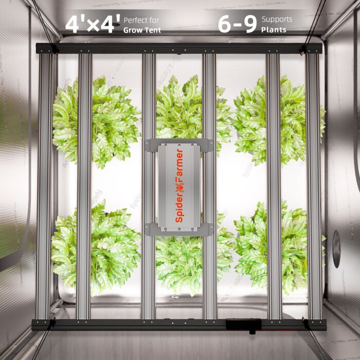 Spider Farmer Smart Hydroponic Grow Tent Kit | DWC System with G7000 730W LED, 2 Clip Fans, 4 7-Gallon Bucket Setup, GGS AC5 Power Strip, APP Control for Automated Lighting, Ventilation & Circulation, and Environmental Sensors - Image 8