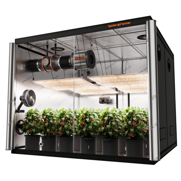 2025 Spider Farmer® 8’X8’X6.5′ Complete Grow Tent Kit丨4 x Newest Version SF4000 Full Spectrum LED Grow Light丨2025 6” Clip Fan丨2025 6” Ventilation System with Smart GGS Controller - Image 1