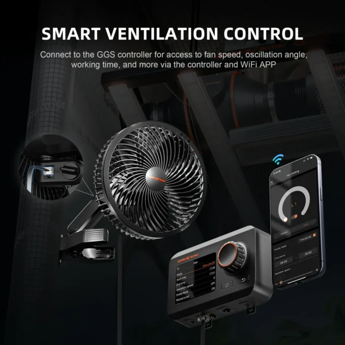 ON SALE丨2025 Upgraded Spider Farmer® 4×2′ Genius Grow System AC5 Power Strip Kits, With App GGS Controller Fan Kits Controls Complete Grow Tent Kit丨SF2000 EVO LED丨6” Clip Fan丨4” Fan Kits - Image 6