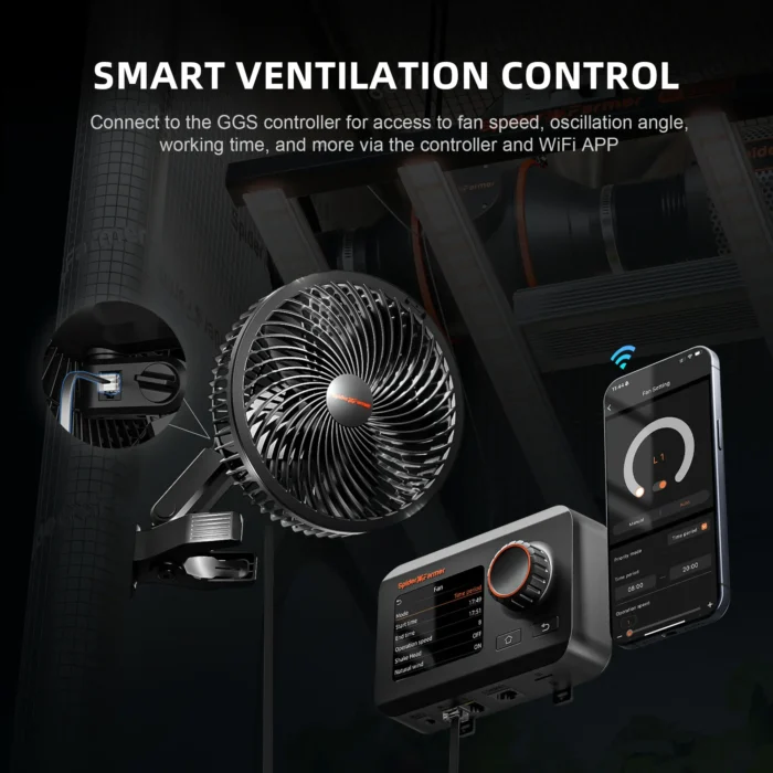 2025 Newest Spider Farmer® 4‘x4‘x6.5‘Complete Grow Tent Kit丨SF4000 450W Full Spectrum LED Grow Light丨6” Ventilation System with Humidity and APP GGS Controller丨6” Clip Fan - Image 4
