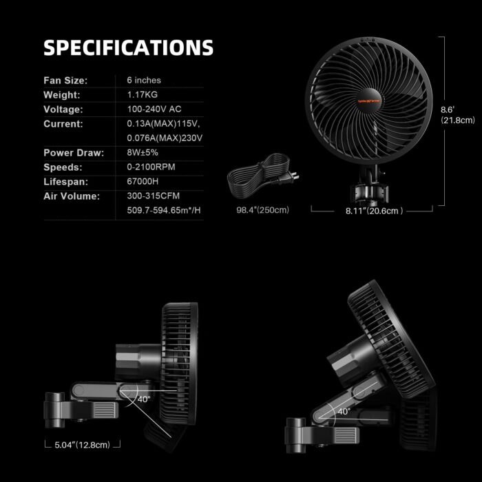 2025 Spider Farmer® 10’x5’X6.5′ Complete Grow Tent Kit丨2 X Newest Version G8600 Full Spectrum LED Grow Light丨6” Clip Fan丨6” Ventilation System | APP Control via Bluetooth & Wi-Fi for Automated Lighting, Ventilation & Circulation - Image 11
